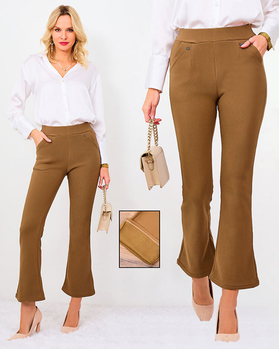 Royalfashion Black women's eco-leather leggings a'la bells