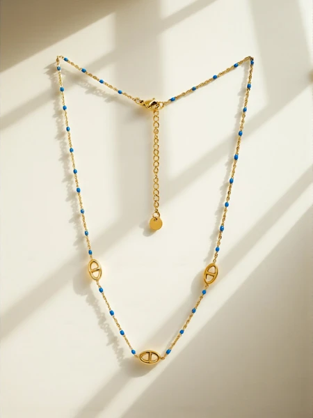 Callista Aureum Necklace with Blue Accents - Stylish Classic