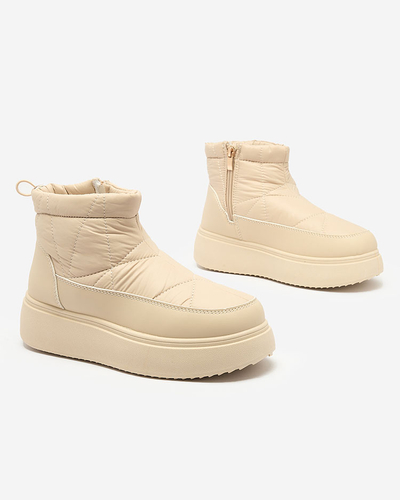 Royalfashion Women's slip-on snow boots in beige Armeda