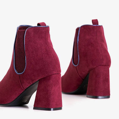 Maroon women's boots with a higher heel Casablanca - Footwear