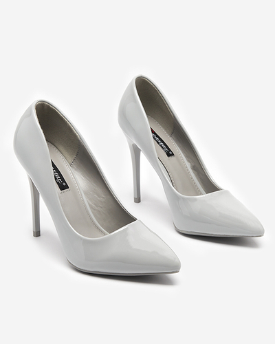 Gray women's lacquered pumps on a high heel Merier - Clothing