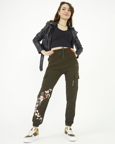 Women's cargo pants, green - Clothing