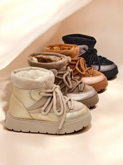 Royalfashion Sieviešu aukstuma zābaki ar šnirpiem, modelis Iniuc