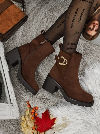 Women's Eco Suede Block Heel Ankle Boots Solenya