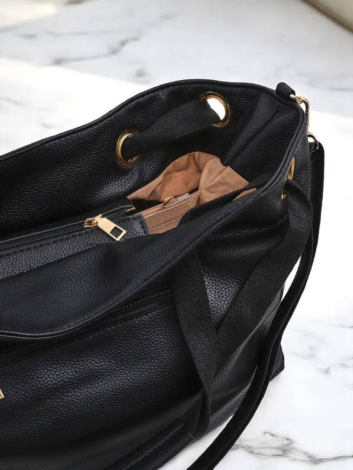 Royalfashion Large women's shopper bag made of eco-leather