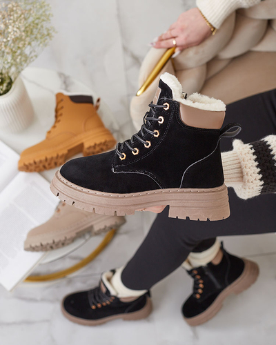 Royalfashion Black and brown women's insulated trapper boots Radoras