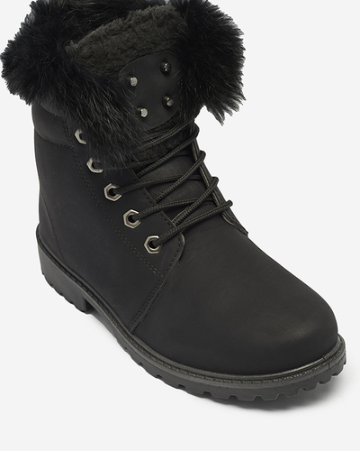 Klasiski sieviešu zābaki a'la trapper melnā krāsā Lausa- Footwear