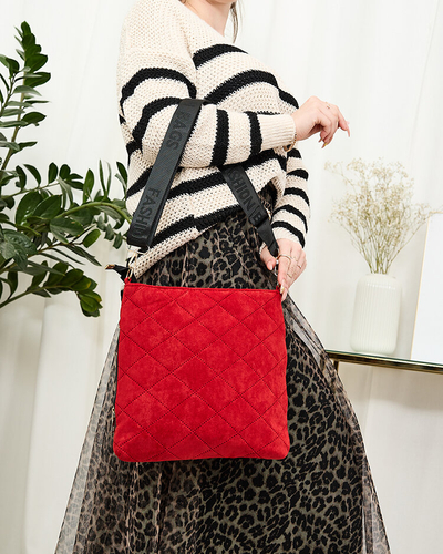 Royalfashion Red quilted eco-suede ladies handbag