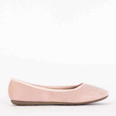 Light pink women's eco-suede ballerinas Tizika - Footwear