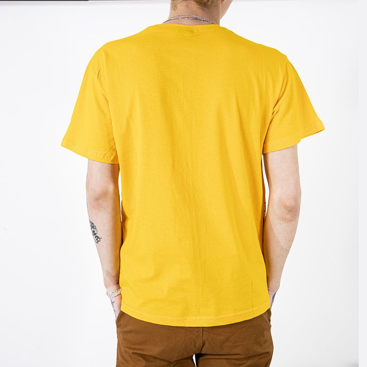 Yellow men's t-shirt with inscriptions - Clothing
