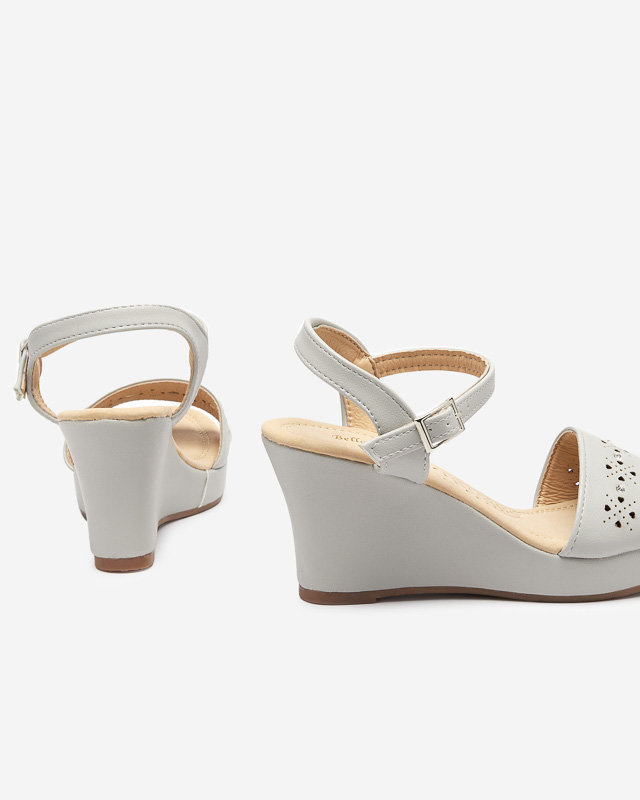 OUTLET Pelēkas sieviešu ķīļveida sandales Bellomia - Shoes