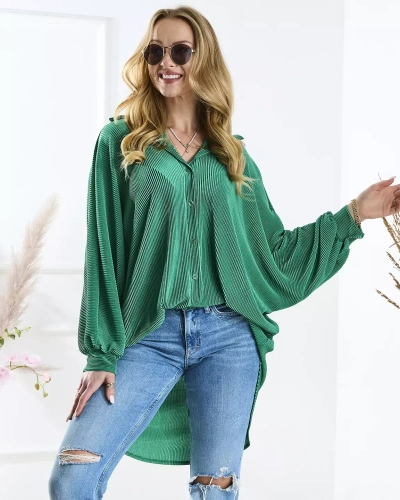 Women's dark green shirt-type tunic - Clothing