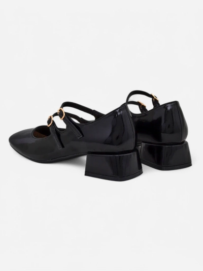 Royalfashion Women's patent leather heeled shoes with straps Naon