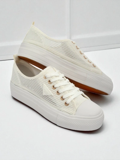 Atlete të bardha për femra Ariadne Mesh - trampet të ajrosshme me shollë të sheshtë