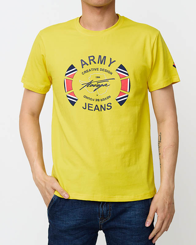 Yellow male printed t-shirt - Clothing
