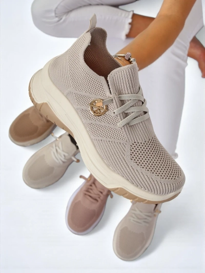 Royalfashion Selene women's sneakers - comfortable white flat-soled shoes