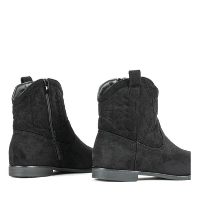 Czarne kowbojki na krytym koturnie Yuki - Obuwie