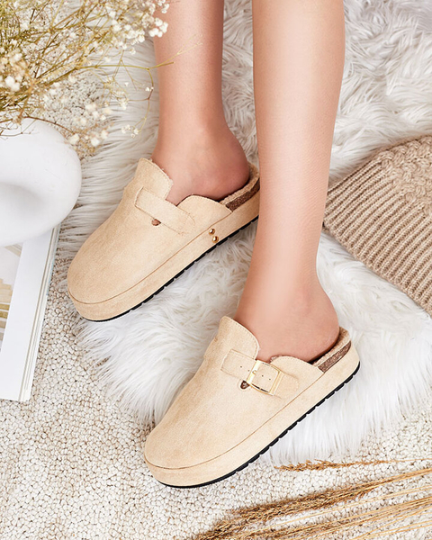 Royalfashion Women's slippers with sheepskin and buckle Kajis