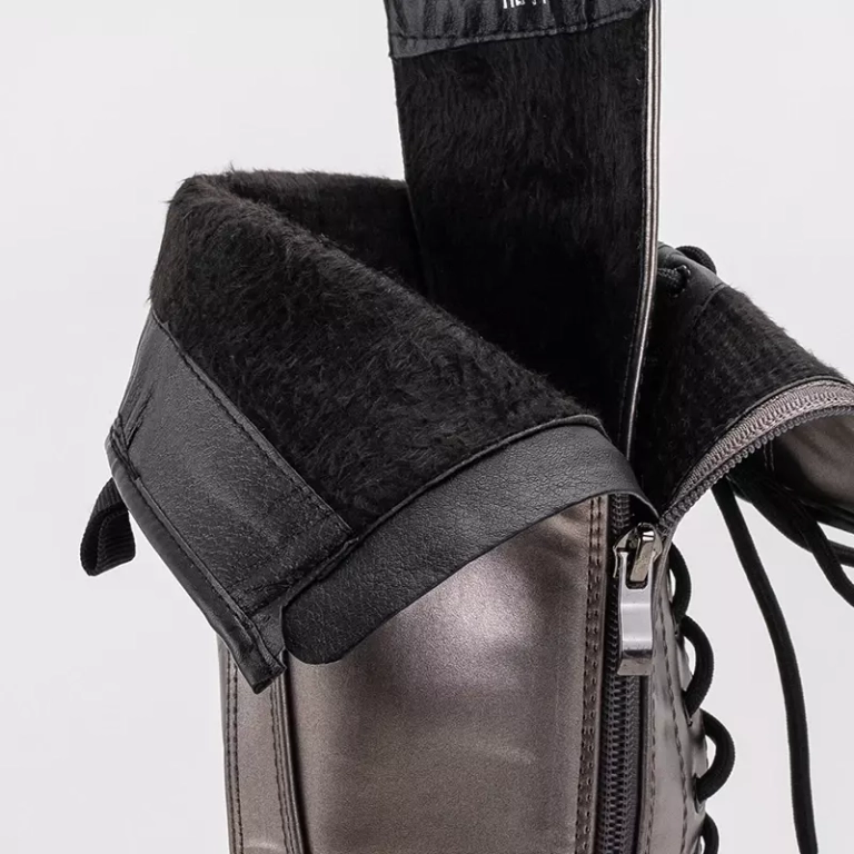 OUTLET Graphite women's boots with ties Darikos - Footwear