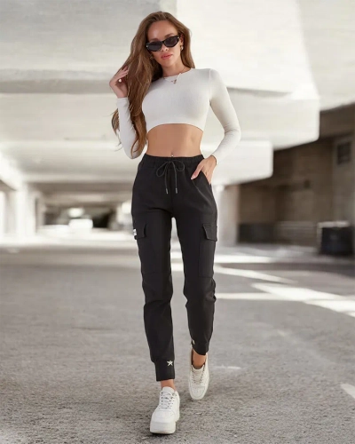 Royalfashion Sieviešu kokvilnas auduma kaujas bikses