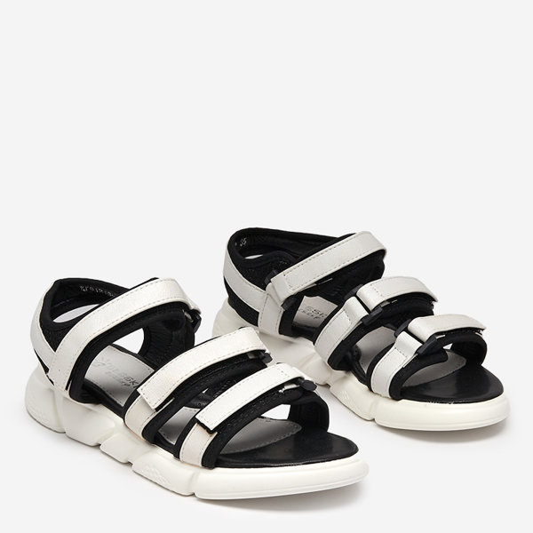 Meiteņu sandales aizdarāmas ar Velcro baltos Mumin-Shoes