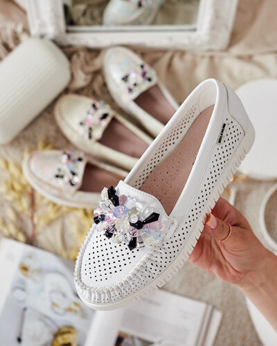 Royalfashion Sieviešu ažūra mokasīni ar pērlītēm Nasfali