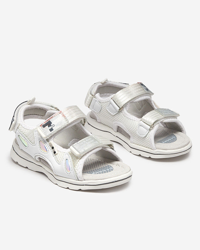 Белые детские сандалии с нашивками Бериги - Обувь