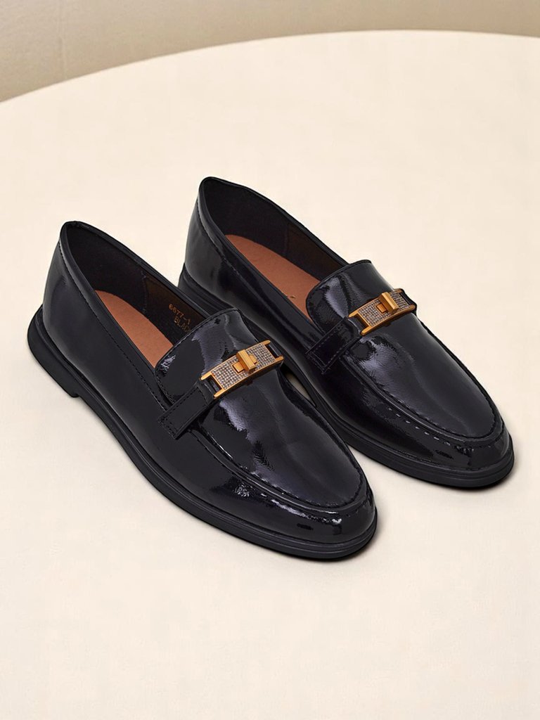 Royal Fashion Women's Patent Leather Loafers Laterro