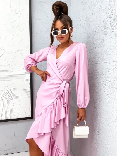 Royalfashion Sasa sieviešu midi kleita ar volāniem