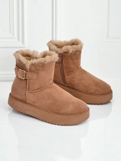 Royalfashion Women's Winter Crest Short Snow Boots