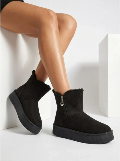 Aurora Women's Black Ecological Leather Winter Boots