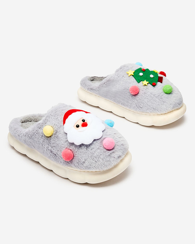 Royalfashion Christmas women's slippers in gray Fertemse