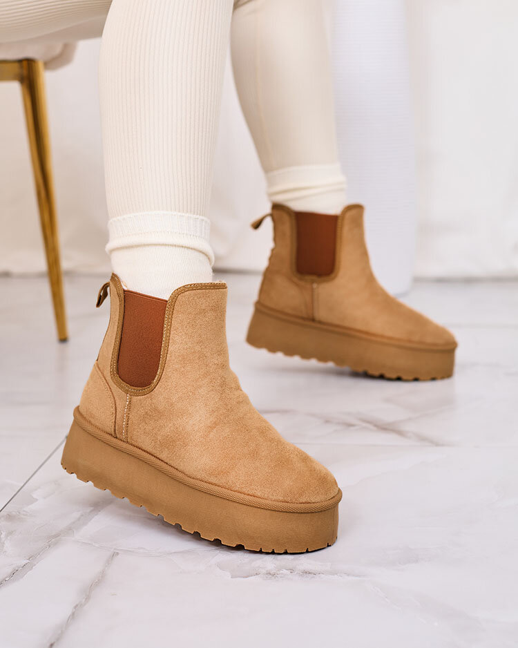 Royalfashion Коричневые женские сапоги на платформе Stiellsia