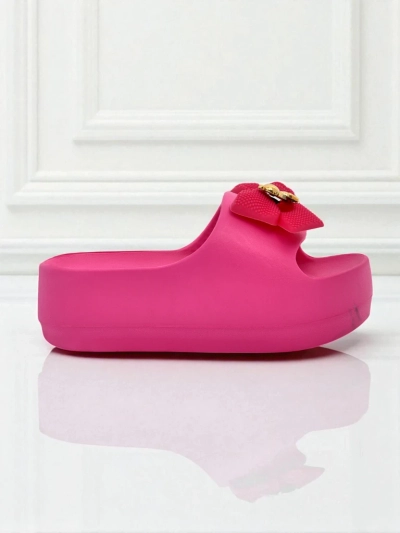 Royalfashion Women's rubber flip-flops with decorative bow Alday