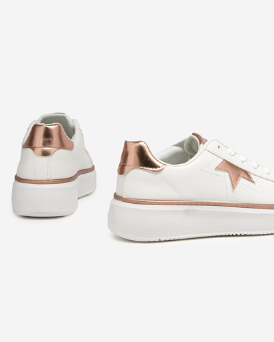 White and pink Taqeva women's sports shoes - Footwear