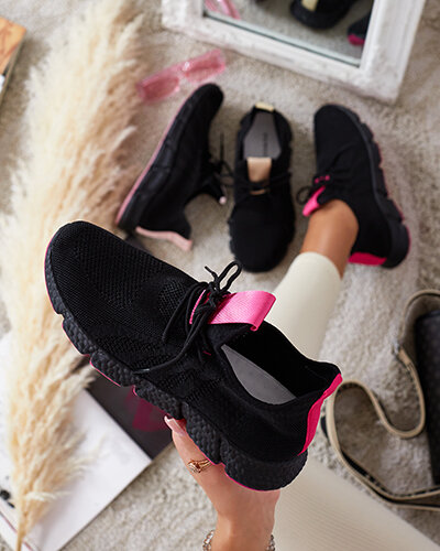 Black and fuchsia women's sports shoes Bommgi - Footwear