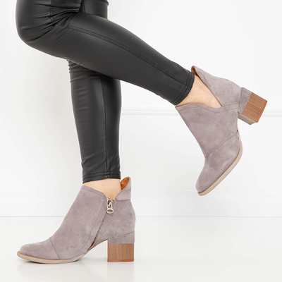 Gray women's insulated boots on the Karela post - Footwear