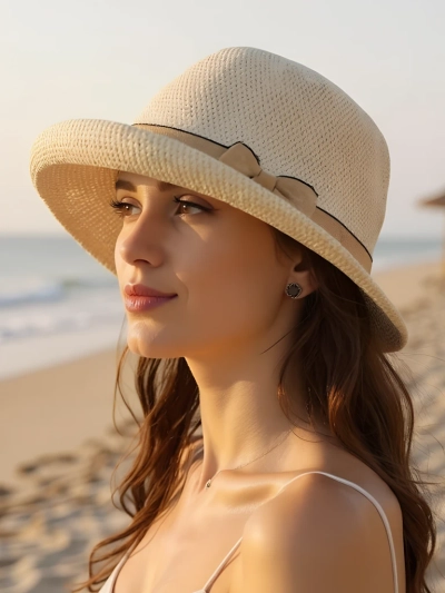 Royalfashion Women's hat decorated with a bow Summer Grace