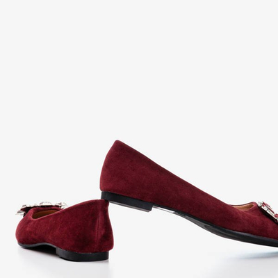 Burgundy ballerinas with decorative Vizerd buckle - Footwear 1