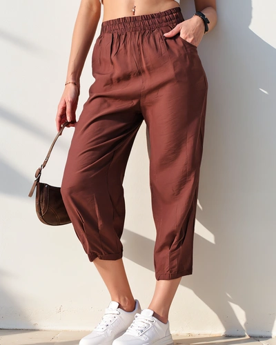 Royalfashion Прямые женские брюки из ткани 7/8