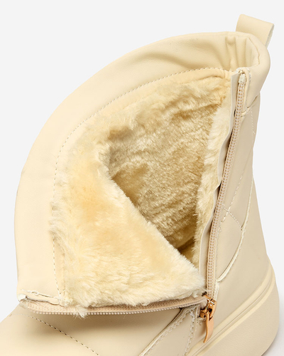 Royalfashion Bēšas krāsas sieviešu zābaki a'la sniega zābaki Kacecica