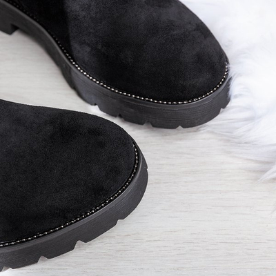 Black boots with a covered wedge Yetna - Footwear