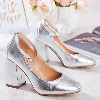 Silver pumps on a higher post Mattelessa - Footwear 1