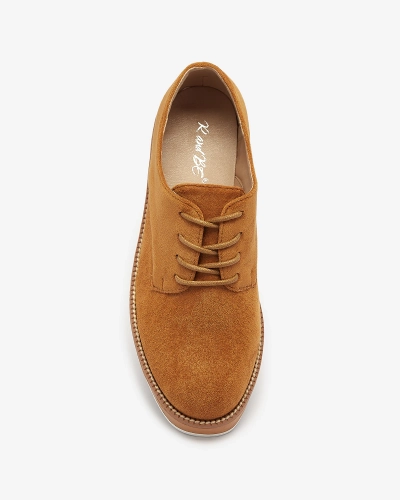Women's lace-up half shoes a'la oxfords in camel color Oksila - Footwear