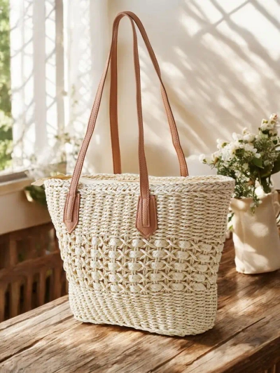 Royalfashion Large straw handbag for women