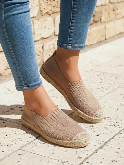 Women's Callisto espadrilles light brown flat heel ecological leather