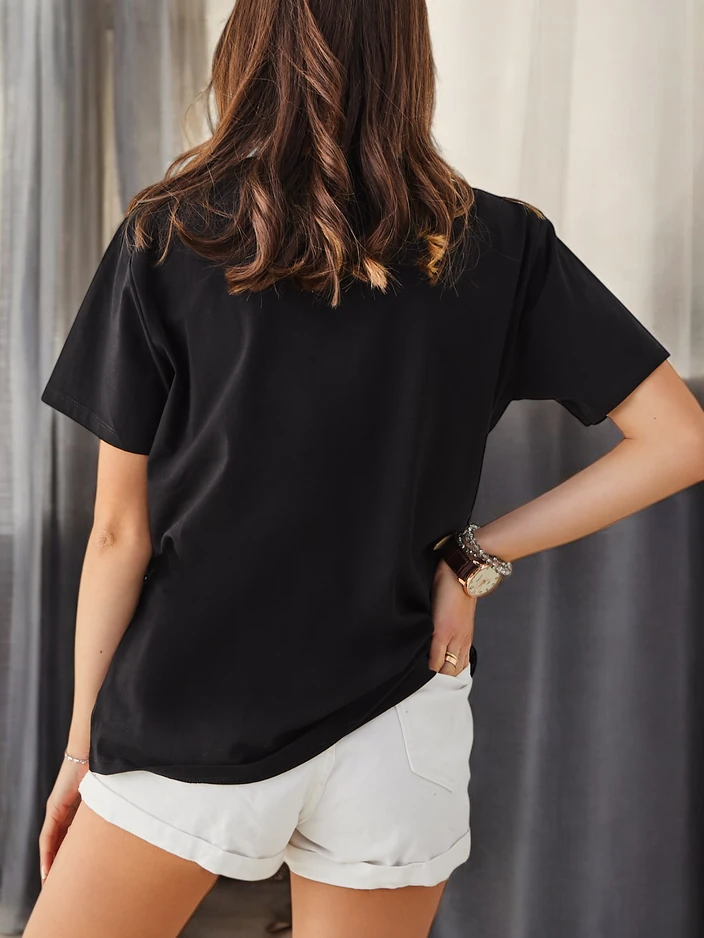 Женская хлопковая футболка Royalfashion LOVE с ринestones