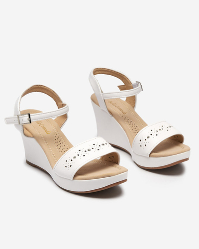 OUTLET Women's white wedge sandals Bellomia - Footwear