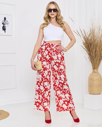 Sarkanas puķainas palaco bikses - Apģērbs