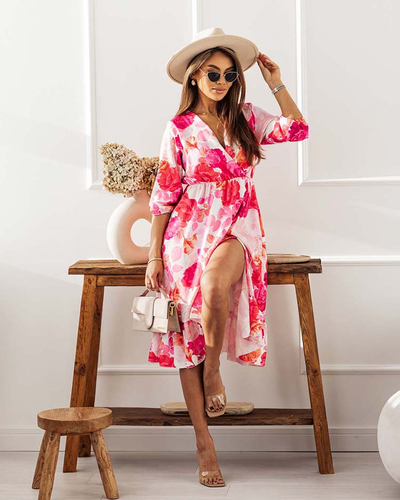 Royalfashion Женское платье-миди с оригинальным рисунком